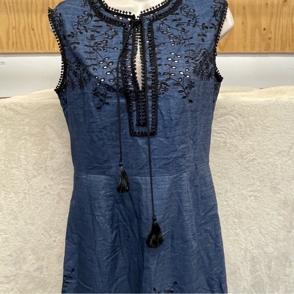 Yigal Azrouel eyelet embroidered denim dress women’s size 6 romantic boho - Picture 7 of 13